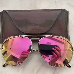 Diff Eyewear Pink Aviator Sunglasses